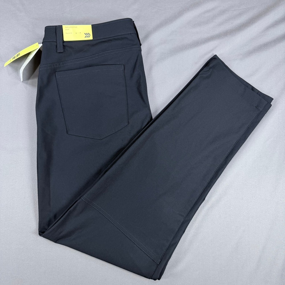 All in Motion Mens 34x30 Black Recycled Poly 360 Lifestyle Pant Quick Dry UPF 50